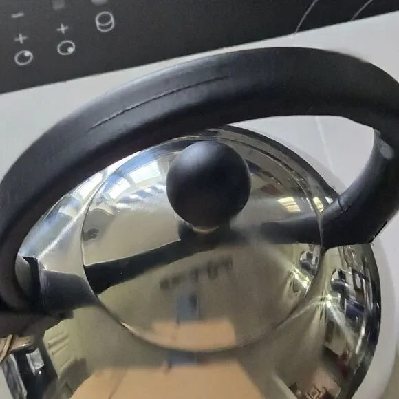 Classic Stainless Steel Whistling Tea Kettle - 2 Quart Stovetop Teapot - Mirror - Picture 3 of 10